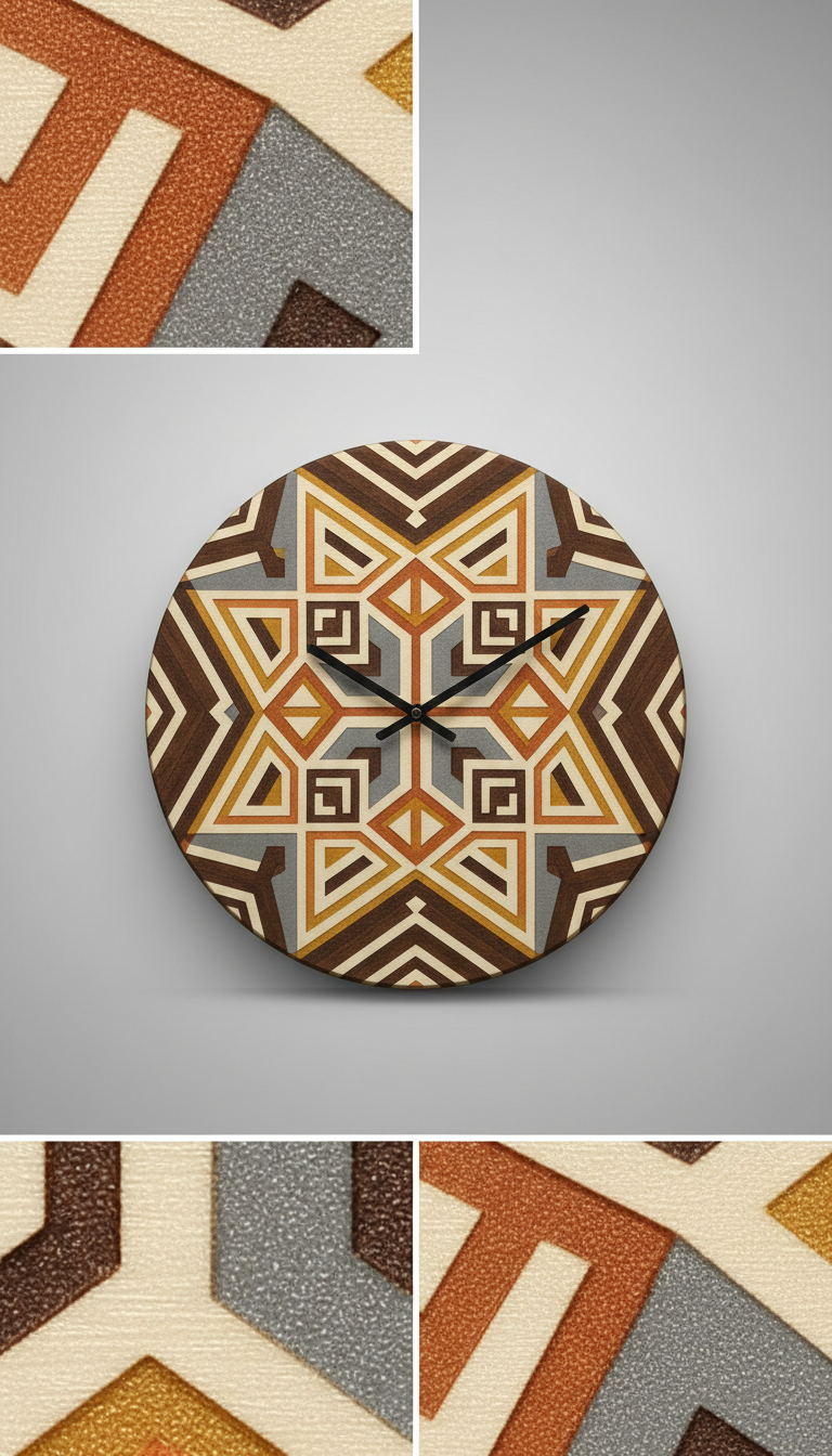 Amber Maple Geometric Wall Clock