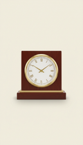 Mahogany Desk Clock with Gold Accents