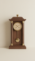 Handcrafted wood and brass mantelpiece decor