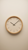 Minimalist Round Oak Wall Clock