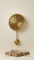 Signature Wall Clock with Brass Pendulum