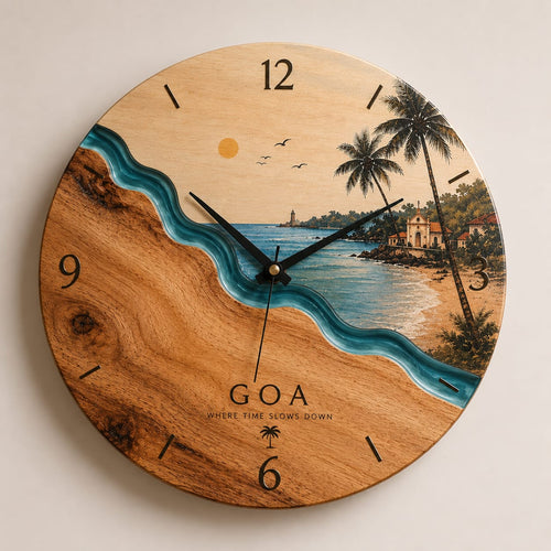 Crane and Blossom Dark Wood Wall Clock