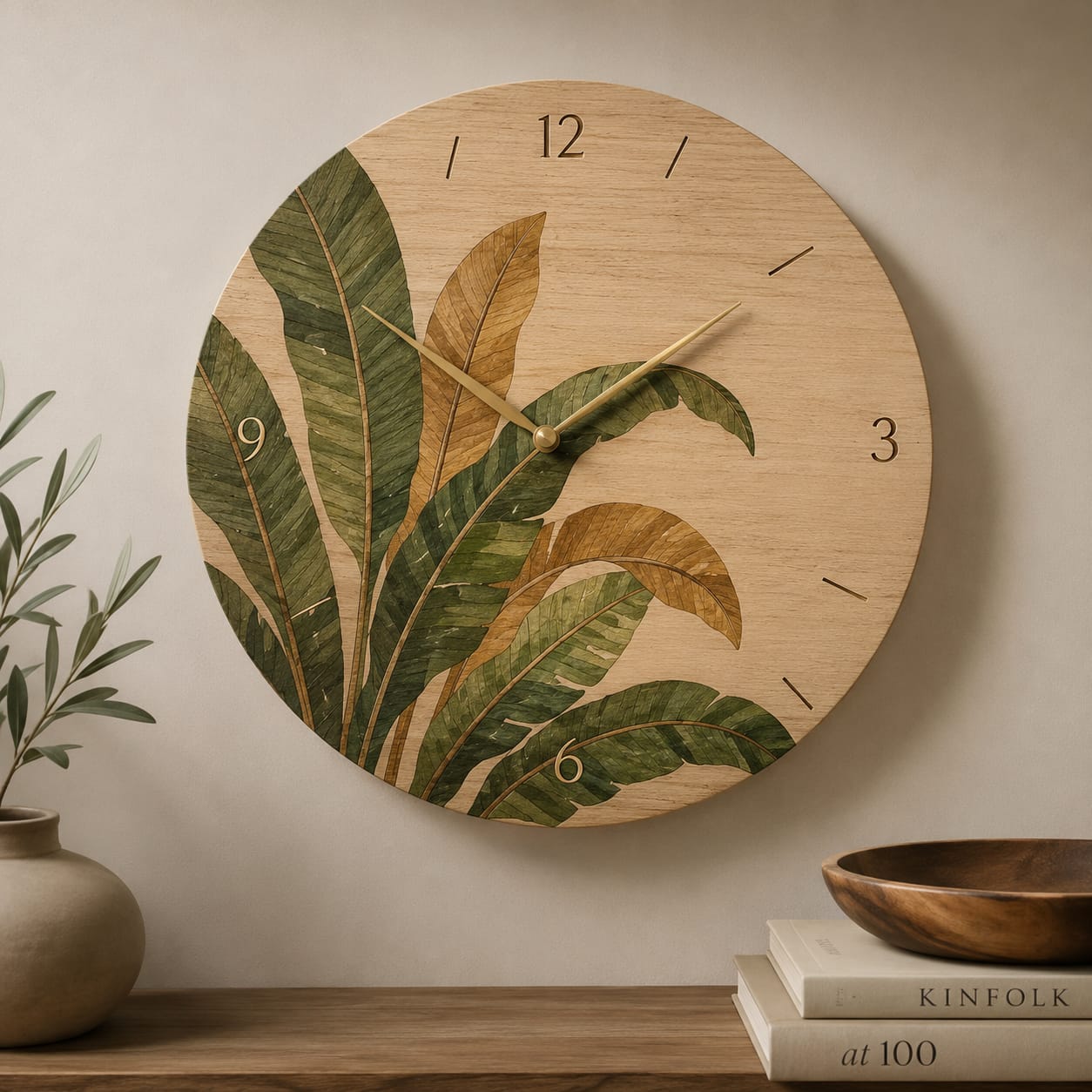 Goa Wooden Wall Clock - Front View
